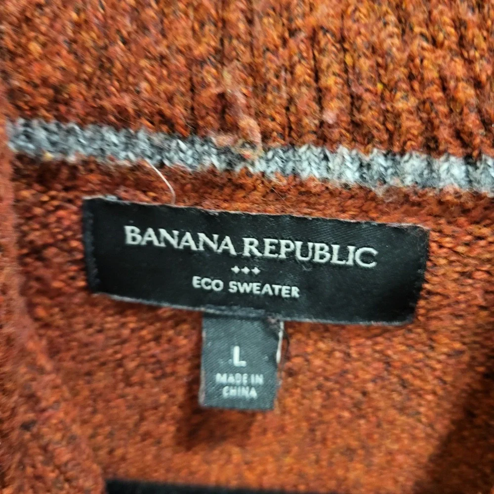 Banana Republic Eco Sweater Mens Large Shawl Collar‎ Pullover Warm Cozy Comfy
